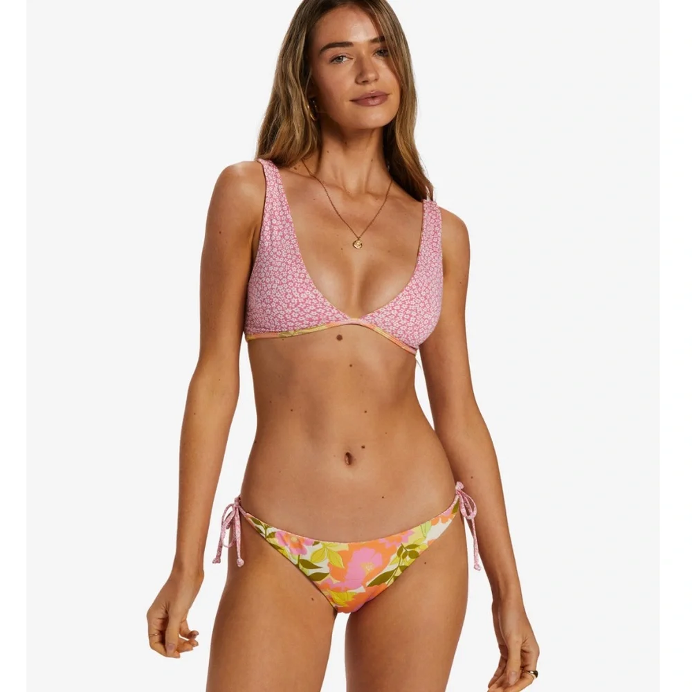 🔥🔥BILLABONG - REVERSIBLE SUMMER FOLK AVA TANK TIE SIDE MED BIKINI SET🔥🔥 - Picture 8 of 12